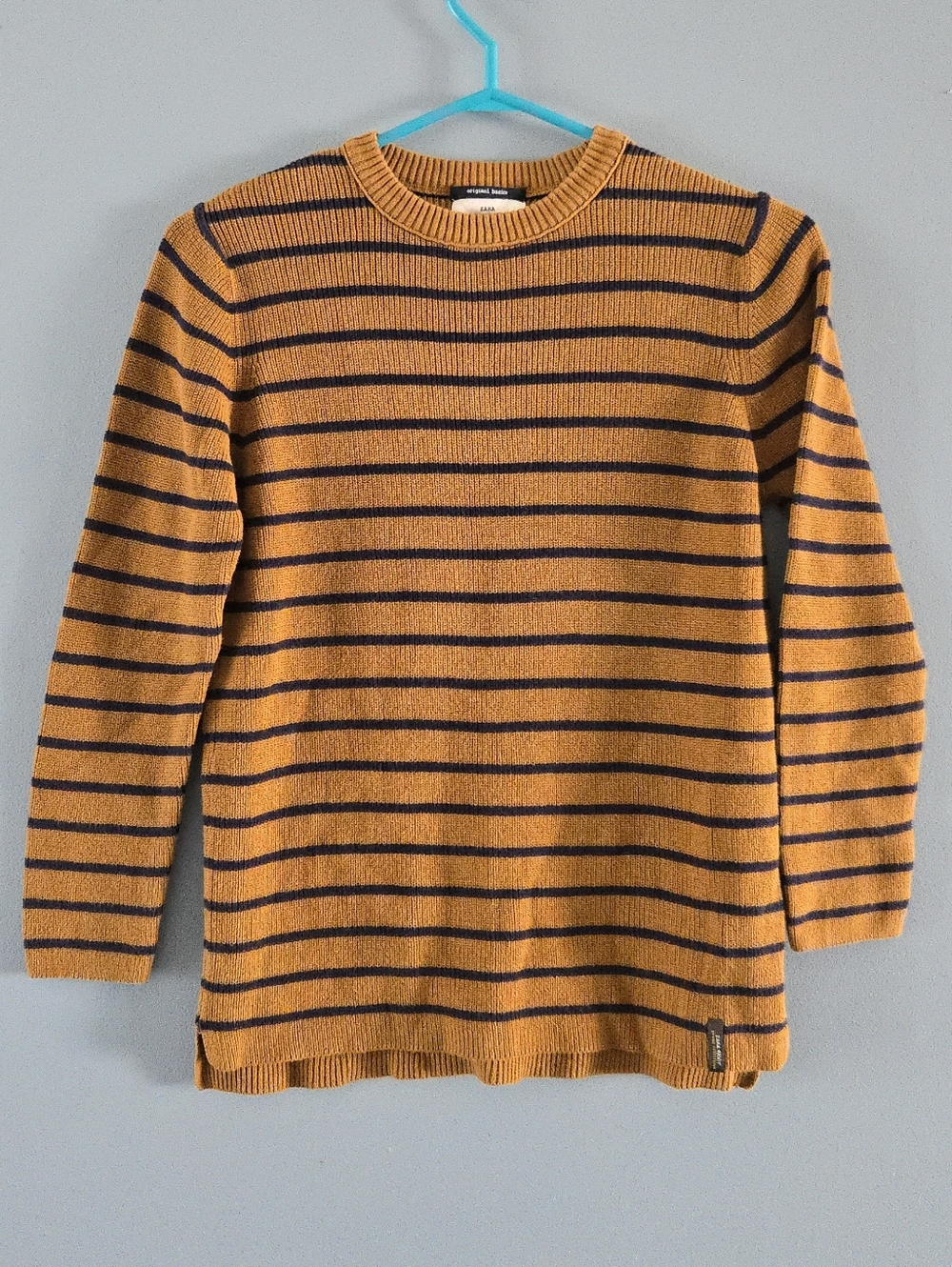 Zara Striped Brown & Blue Knit Sweater Girls (10)